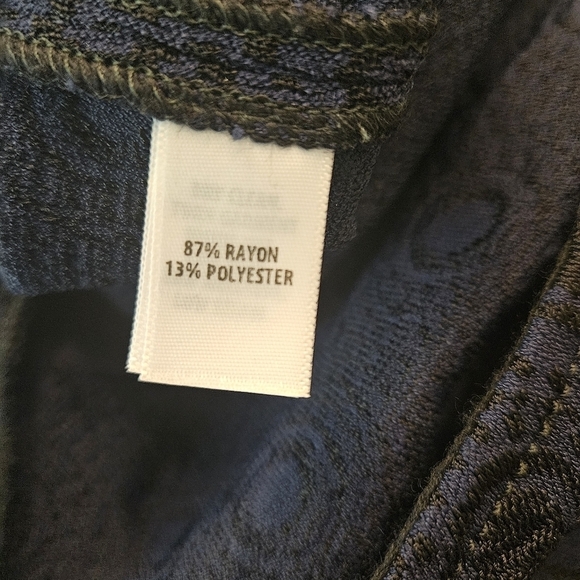 St John Jacquard Knit Black Navy Dress Half sleeve Scoop Neck Flare A Line 4 - Picture 6 of 7